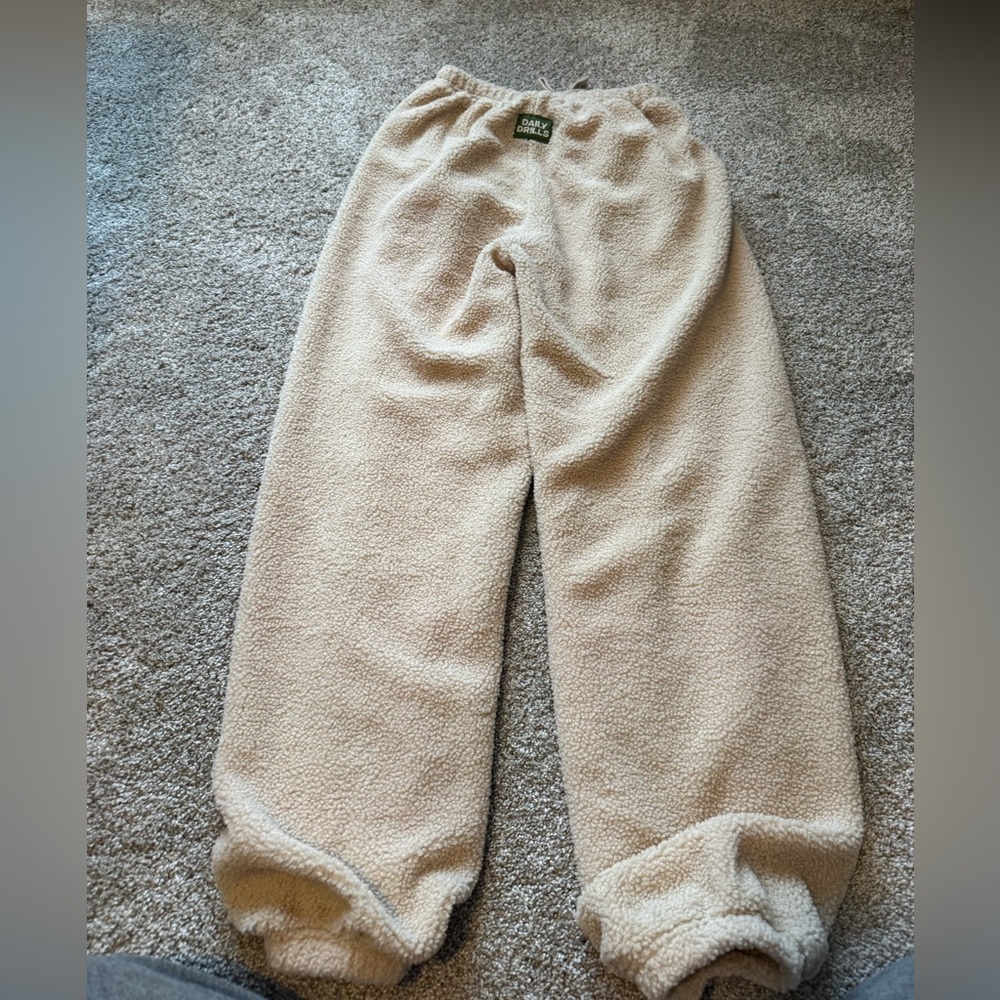 Daily Drills Cream Fleece Joggers
